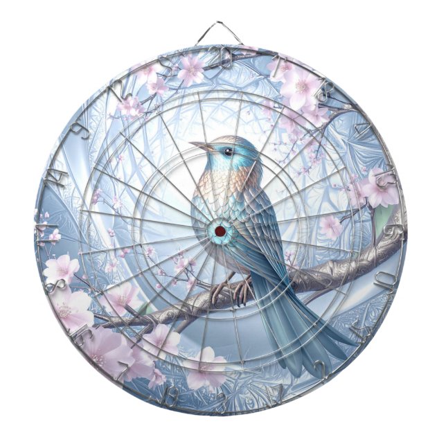 Cible De Fléchettes Blue Bird Floral Dartboard (Devant)