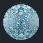 Cible De Fléchettes Blue Decorative Floral Dartboard<br><div class="desc">Beautiful Blue Decorative Floral Dartboard</div>