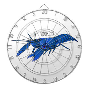 Cible De Fléchettes Blue marron crayfish cartoon illustration