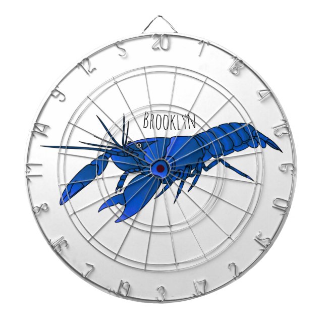 Cible De Fléchettes Blue marron crayfish cartoon illustration (Devant)