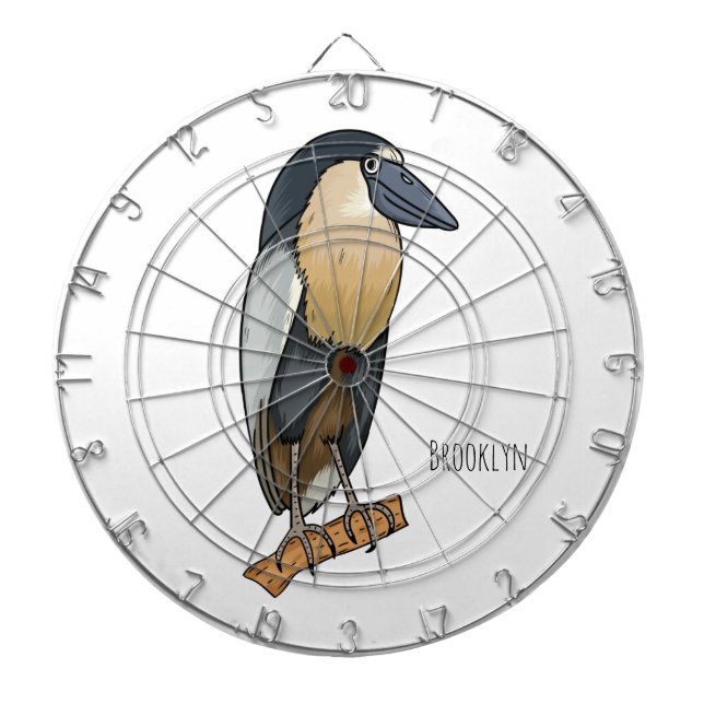 Cible De Fléchettes Boat-billed heron bird cartoon (Devant)