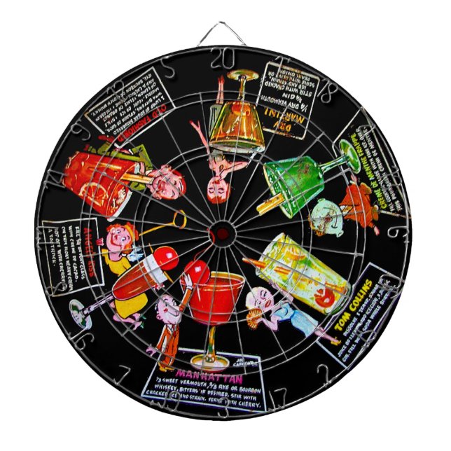 Cible De Fléchettes Boissons folles d'hommes de rétro de Martini (Devant)