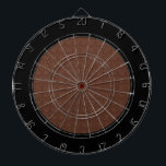 Cible De Fléchettes Bordure noire en cuir Brown<br><div class="desc">Un design minimaliste avec une texture en faux cuir marron avec une bordure en cercle noir.</div>