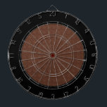 Cible De Fléchettes Bordure noire en cuir Brown<br><div class="desc">Un design minimaliste avec une texture en faux cuir marron avec une bordure en cercle noir.</div>