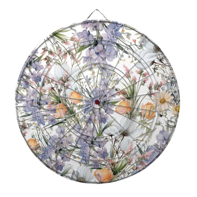 Cible De Fléchettes Botanique pastel couleurs fleur sauvage été fleuri (Devant)