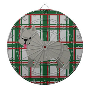 Cible De Fléchettes Bouledogue Français Gris, Carreaux de Noël
