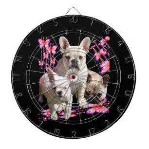 Cible De Fléchettes Bouledogues français Papillon  Bulldog