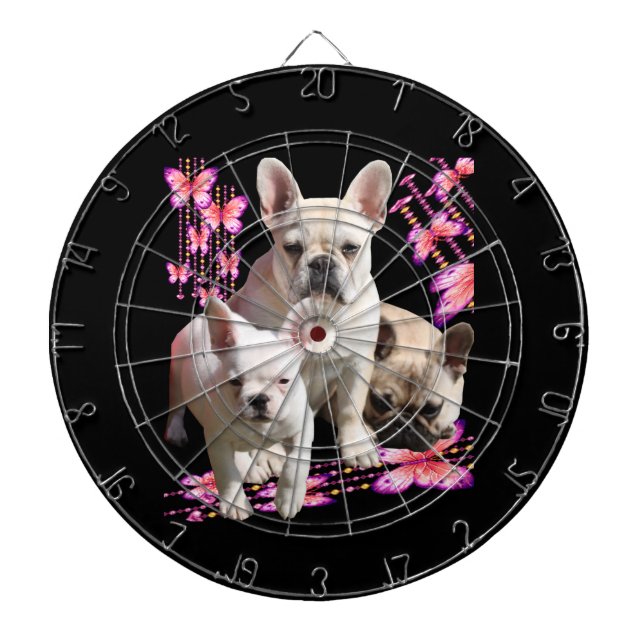 Cible De Fléchettes Bouledogues français Papillon  Bulldog (Devant)