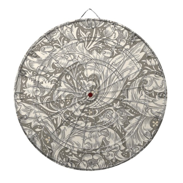 Cible De Fléchettes Bouton de bachelier en damassé antique de William  (Devant)