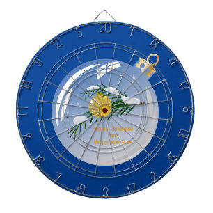 Cible De Fléchettes Branche de Noël décorée en bauble