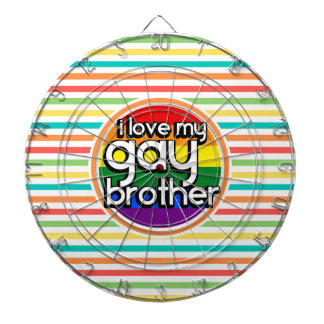 Cible De Fléchettes Bright Rainbow Stripes; Gay Brother