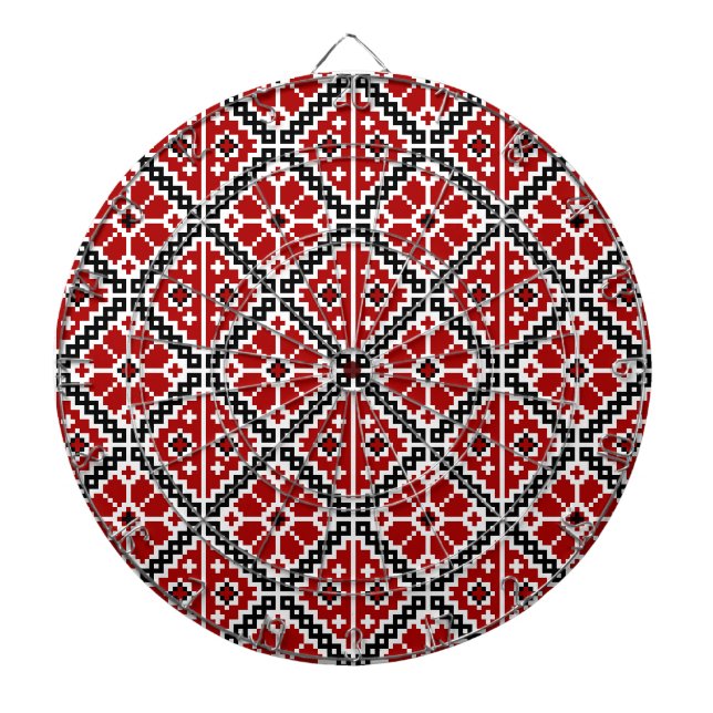 Cible De Fléchettes Broderie Ethnique Slave, Traditionnelle Balkanique (Devant)