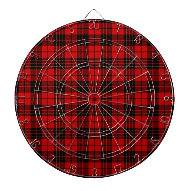 Cible De Fléchettes Brodie tartan rouge noir plaid (Devant)