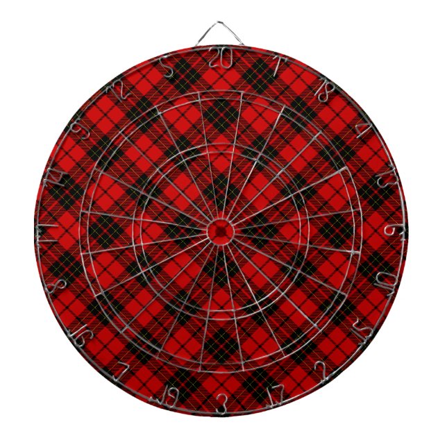 Cible De Fléchettes Brodie tartan rouge noir plaid (Devant)