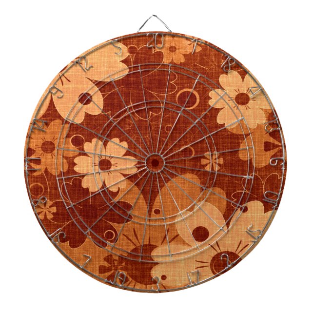 Cible De Fléchettes Brown Floral Vintage (Devant)