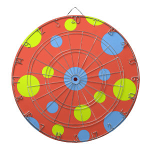 Cible De Fléchettes Bulles Jaunes Bleues Funky Heureuses