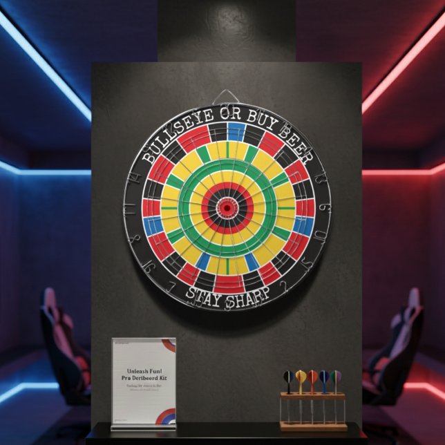 Cible De Fléchettes Bullseye or Buy Beer Funny Dartboard Wall Game (Créateur téléchargé)