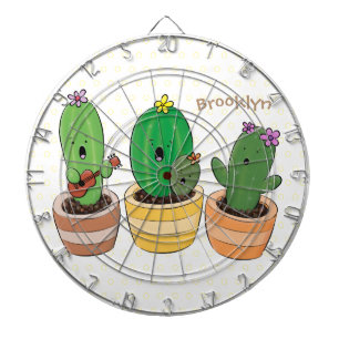 Cible De Fléchettes Cactus trio chantante mignonne dessin animé