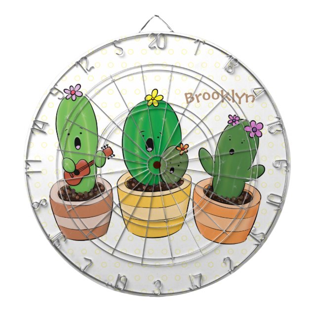 Cible De Fléchettes Cactus trio chantante mignonne dessin animé (Devant)