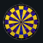 Cible De Fléchettes Cadeau moderne bleu de dards de jaune peu commun<br><div class="desc">L'art moderne de motif texturisé bleu-foncé avec les espaces jaunes lumineux de point en contrastant la couleur solide plate fait une grande conception moderne avec un regard peu commun. Grand cadeau pour les joueurs de dards qui veulent un panneau de dard pour leur pièce de jeu, pièce de dortoir, bureau,...</div>