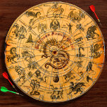 Cible De Fléchettes Cadeau personnalisé Imaginaire Vintage Famille Cre<br><div class="desc">Plongez-vous dans le monde captivant du jeu de rôle avec notre Dartboard de Quest Imaginaire médiéval. Ce design unique allie le charme d'éléments anciens, de créatures d'imaginaires et d'un chef-d'oeuvre d'inspiration vintage. Complète avec une carte des créatures cryptées historiques de la mythologie. Ajoutez une touche d'autre allure d'imaginaire du monde...</div>