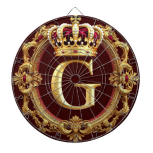Cible De Fléchettes Cadre doré luxueux avec monogramme couronné