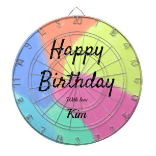 Cible De Fléchettes calligraphie simple et minimale joyeux anniversair