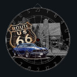 Cible De Fléchettes Camaro le 66<br><div class="desc">Voici un rendu original d'une voiture musculaire américaine classique créée à l'aide de craies et de marqueurs.</div>