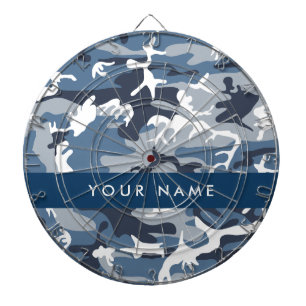 Cible De Fléchettes Camouflage bleu neige d'hiver Votre nom Personnali