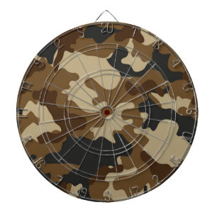 Cible de fléchettes camouflage marron
