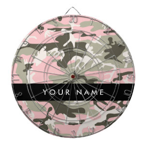 Cible De Fléchettes Camouflage rose et vert Votre nom Personnalisez