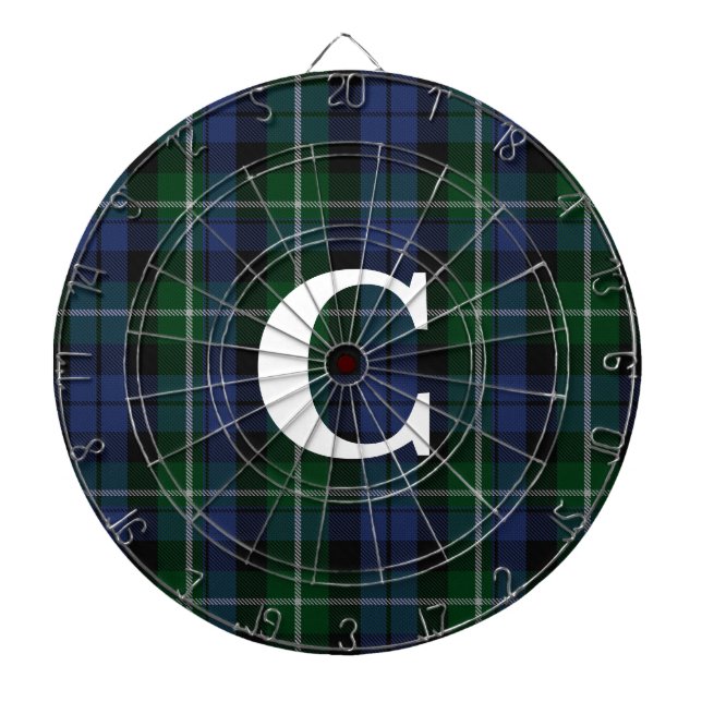 Cible De Fléchettes Campbell Tartan Plaid Monogrammé (Devant)