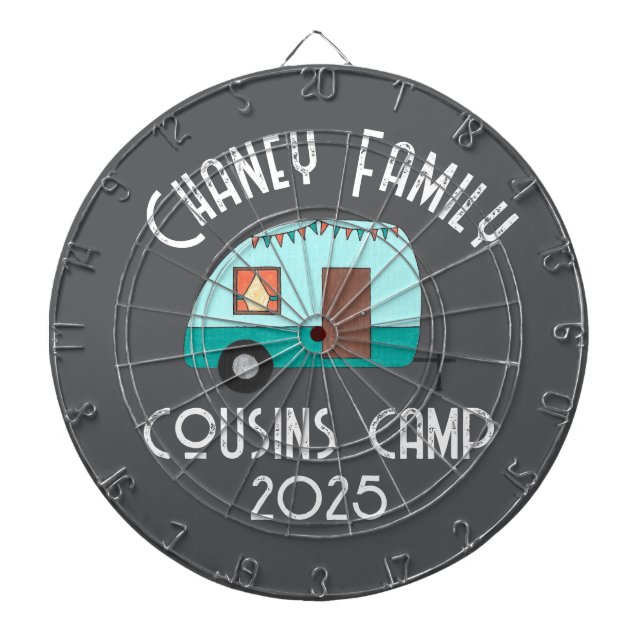 Cible De Fléchettes Camper Rétro Camp Cousins (Devant)