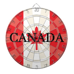 Cible De Fléchettes CANADA Drapeau canadien rouge et blanc Feuille d'é