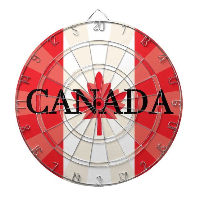 Cible De Fléchettes CANADA Drapeau canadien rouge et blanc Feuille d'é (Devant)