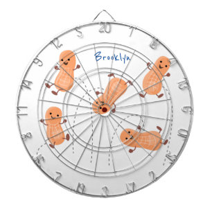 Cible De Fléchettes Caricature de cacahuètes joyeux sautillant