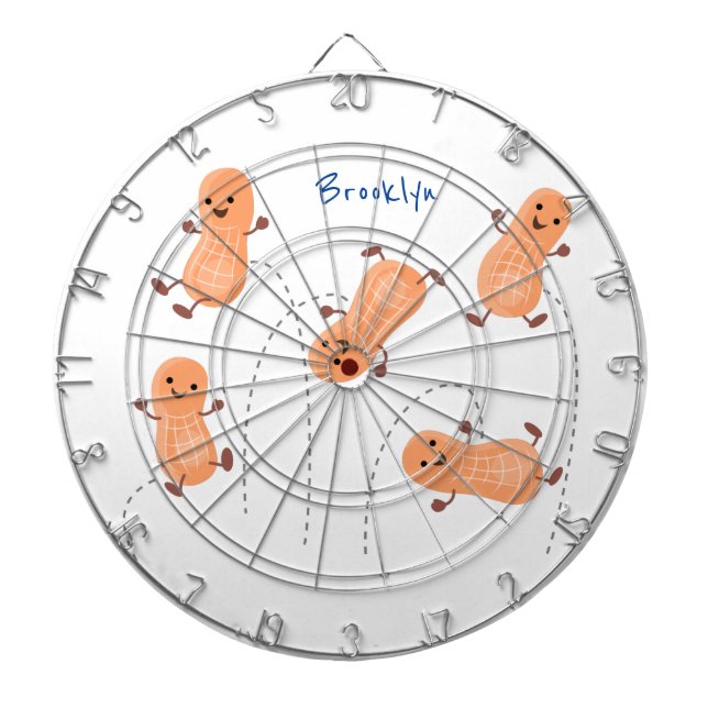 Cible De Fléchettes Caricature de cacahuètes joyeux sautillant (Devant)