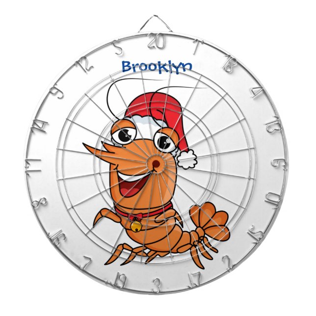 Cible De Fléchettes Caricature de crevettes de Noël joyeux (Devant)