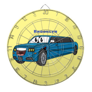 Cible De Fléchettes Caricature de la Limousine bleu mignonne