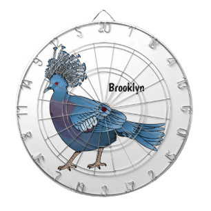 Cible De Fléchettes Caricature de l'oiseau pigeon couronné Victoria