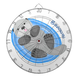 Cible De Fléchettes Caricature de loutres de mer jolies