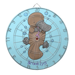 Cible De Fléchettes Caricature de platypus bébé très heureuse