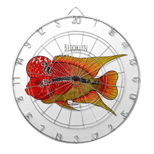 Cible De Fléchettes Caricature de poisson cichlide à fleur