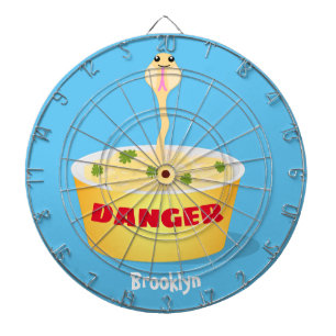 Cible De Fléchettes Caricature de serpent aux nouilles mignonnes illus