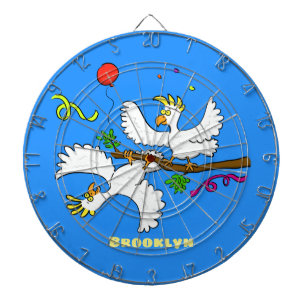 Cible De Fléchettes Caricature d'oiseaux de cockatoo amusante