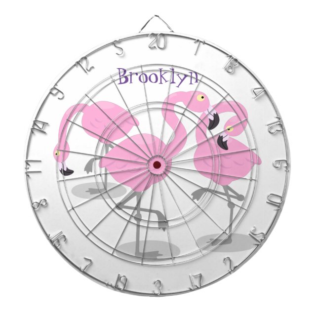 Cible De Fléchettes Caricature en trio flamand rose mou (Devant)