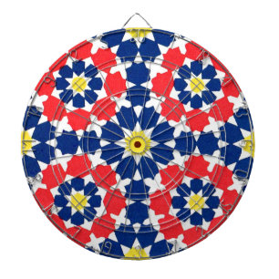 Cible De Fléchettes carte à fléchettes abstraite rouge bleu jaune