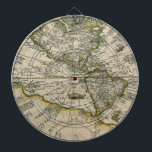 Cible De Fléchettes Carte antique, 1596, America Sive Novus Orbis<br><div class="desc">Illustration vintage carte du monde antique représentant les Amériques, 1596 par le cartographe Theodorus de Bry (1528-1598). La carte de 1596 de Theodore de Bry, America sive Novus Orbis, America or the New World, identifie l’Amérique du Nord comme "America Mexicana" et l’Amérique du Sud comme "America Peruana". Ces noms géographiques...</div>