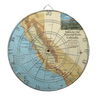 Cible De Fléchettes Carte artistique vintage des parcs nationaux de Ca