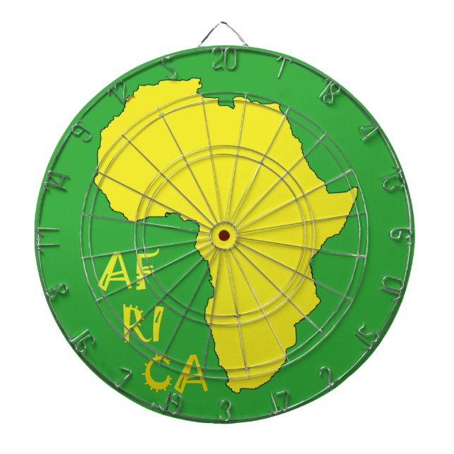 Cible De Fléchettes Carte d'Afrique jaune funky (Devant)